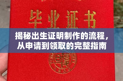 苑里揭秘出生证明制作的流程，从申请到领取的完整指南